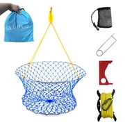 Crab Ring Trap Kit   24 Stainless Steel Crab Net with 100ft Rope, Bait Bag, Clip & Ruler