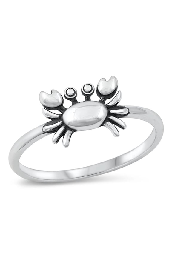 Crab Sea Ocean Beach Animal Zodiac Ring .925 Sterling Silver Band Jewelry Female Male Unisex Size 9