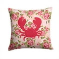 thumbnail image 1 of Crab Shabby Chic Pink Roses Fabric Decorative Pillow, 1 of 4