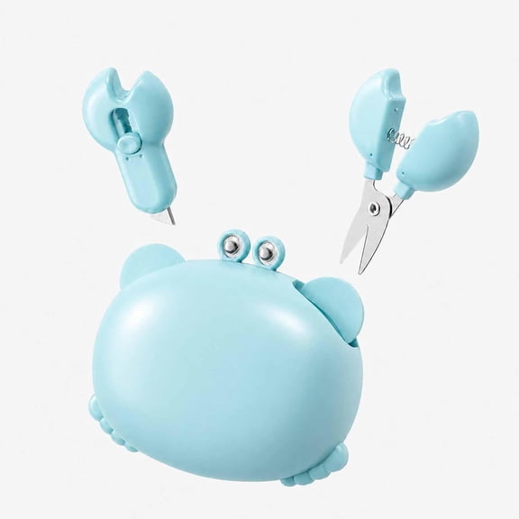 Crab-Shaped 4-in-1 Multi Tool Opener, Magnetic Fridge Magnet, Beer Bottle Opener, Retractable Box Cutter & Mini Scissors