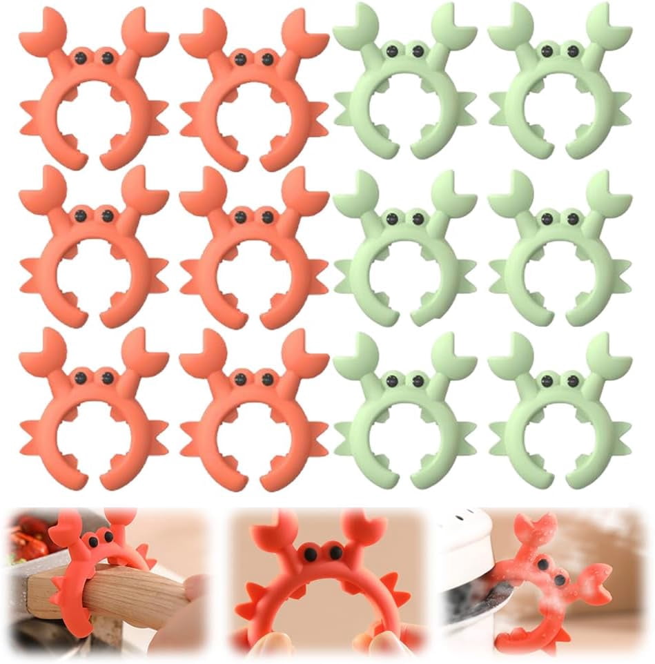 Crab-Shaped Pot Handle Spoon Rest, Crab-Shaped Silicone Gadget Serves ...