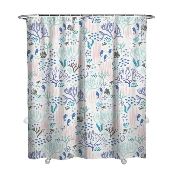 Crab Shower Curtain - Waterproof Bathroom Curtain with Sea Life & Nautical Crab Design, 72x84 Inch Quick-Dry Polyester Fabric, Includes 12 Hooks, Fade-Resistant for Home/Hotel