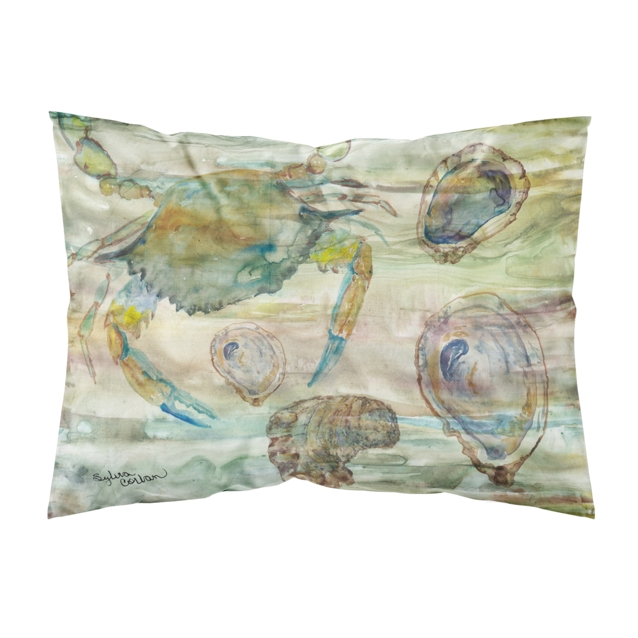 Crab, Shrimp and Oyster Sunset Fabric Standard Pillowcase