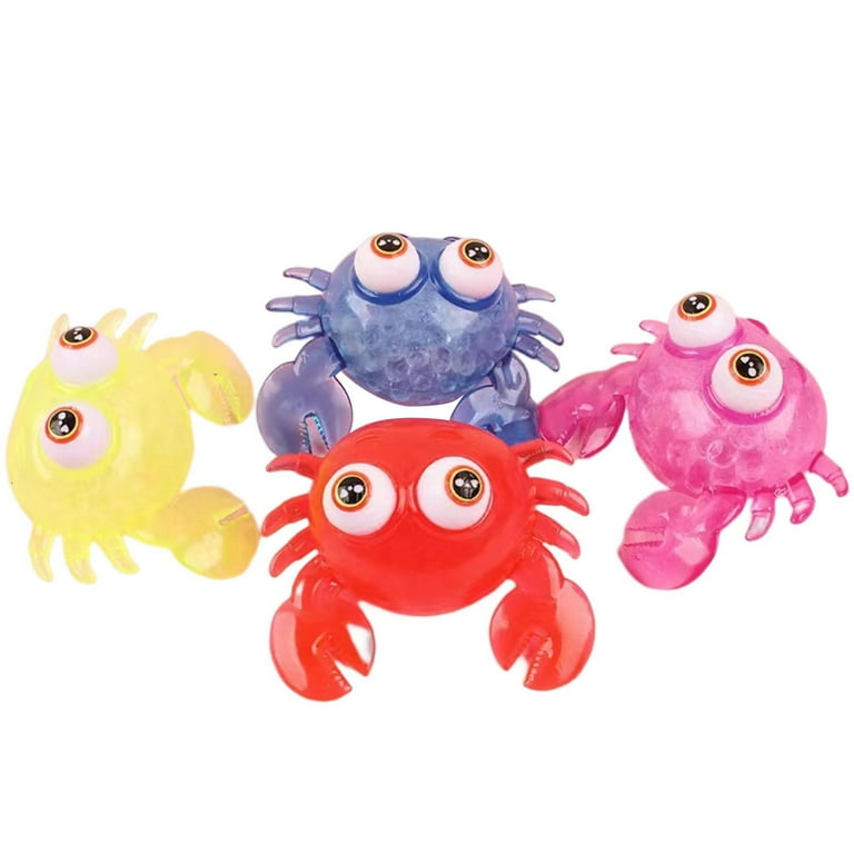 Crab Squeeze Toy Flexible Elastic Anti stress Colored Pinch Toy Stress Relief Vent Toy Fidget Squishy Decompression Toy Party Favor