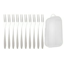 Crab Stainless Steel Forks, Escargot Fork 2 Prong Tasting Appetizer Forks Portable Cocktail Salad Fruit Forks for Party Travel (10Pc)