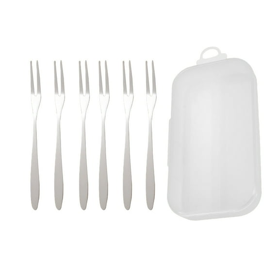 Crab Stainless Steel Forks, Escargot Fork 2 Prong Tasting Appetizer Forks Portable Cocktail Salad Fruit Forks for Party Travel (6Pc)