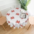 thumbnail image 1 of Crab Tablecloth Round Table Cloths 60 Inch Wrinkle Resistant Picnic Table Covers Washable Polyester for Holiday Kitchen Party Picnic, 1 of 1