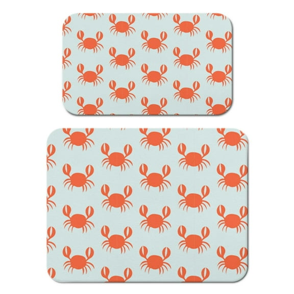 Crab Theme Dish Drying Mat – Cute Cartoon Crab Coffee Mat for Kitchen Counter, Absorbent and Quick Drying Coastal Sea Life Nautical Ocean Decor