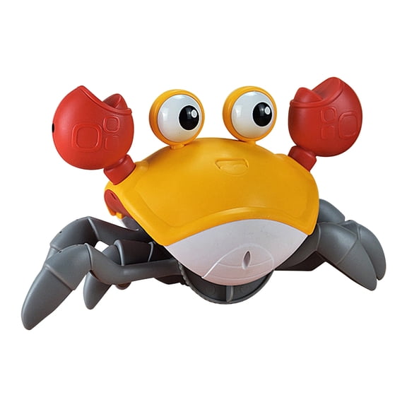Crab Toy, Obstacle Avoidance Inductive Electric Crab, Auto Dancing Walking Robot, Interactive Gift For Boys Girls Toddlers, Orange, 1PCS