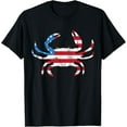 thumbnail image 1 of Crab Vintage American Flag T-Shirt, 1 of 4