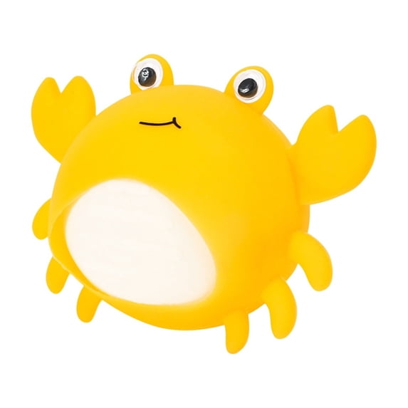 Crab Water Ball Reusable Splash Toy Summer Pool Game Squeeze Floating Bath Ball Outdoor Beach Activity Backyard Water Fun Yellow