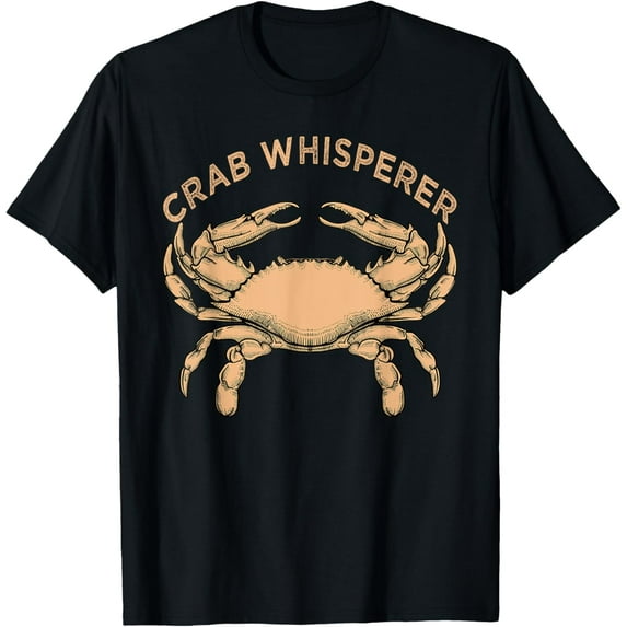 t-shirt Crab Whisperer Vintage Crabbing Hunting Fishing Crab T-Shirt mens,black,women,funny,journey,Crew Neck, Short Sleeve,custom clothing patterns.gift
