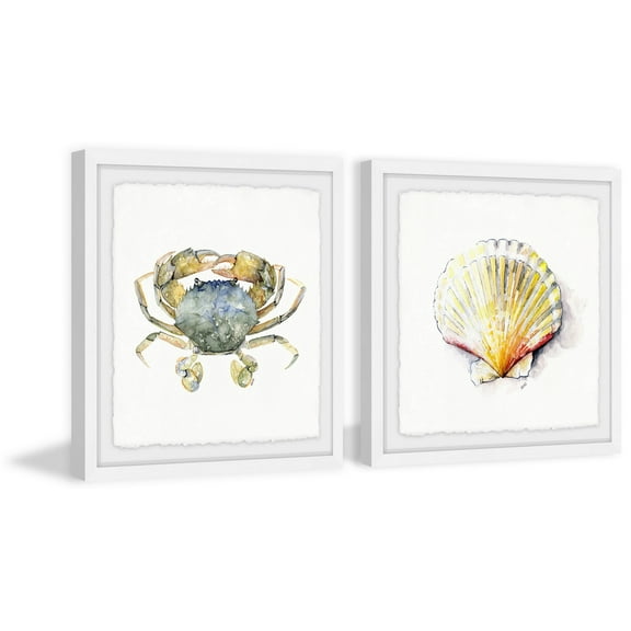 Crab and Sea Shell Diptych