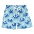 thumbnail image 1 of Crab and Starfish Pattern Swim Trunks Quick Dry Beach Pool Board Shorts Lightweight Stylish Print Sizes 2T to XL, 1 of 8