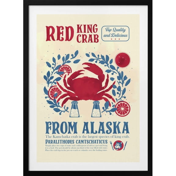Crab kitchen print Framed Art Modern Wall Decor