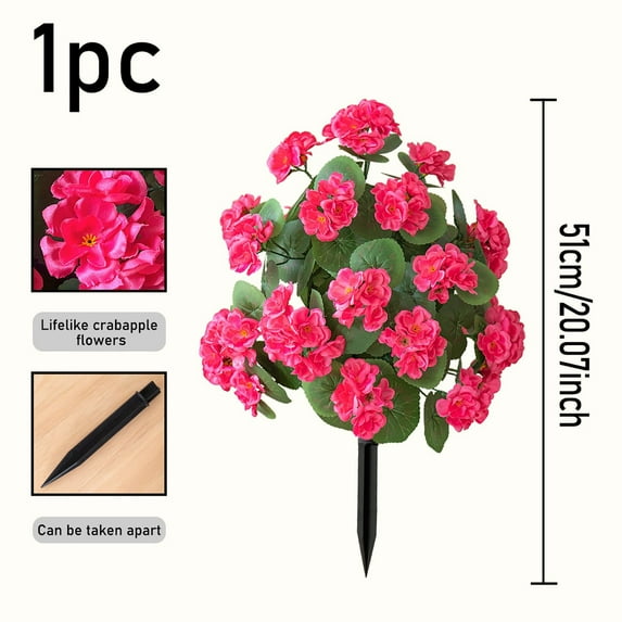 Crabapple Geranium Flower Decor, Outdoor Garden Potted Plant, Patio Courtyard Decoration, Seasonal Floral Display