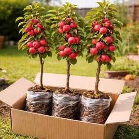 Crabapple Tree Saplings 3 Live Crab Apple Trees for Planting, Cold Hardy Fruit Tree Starts for Backyard Orchard, Garden & Container Growing