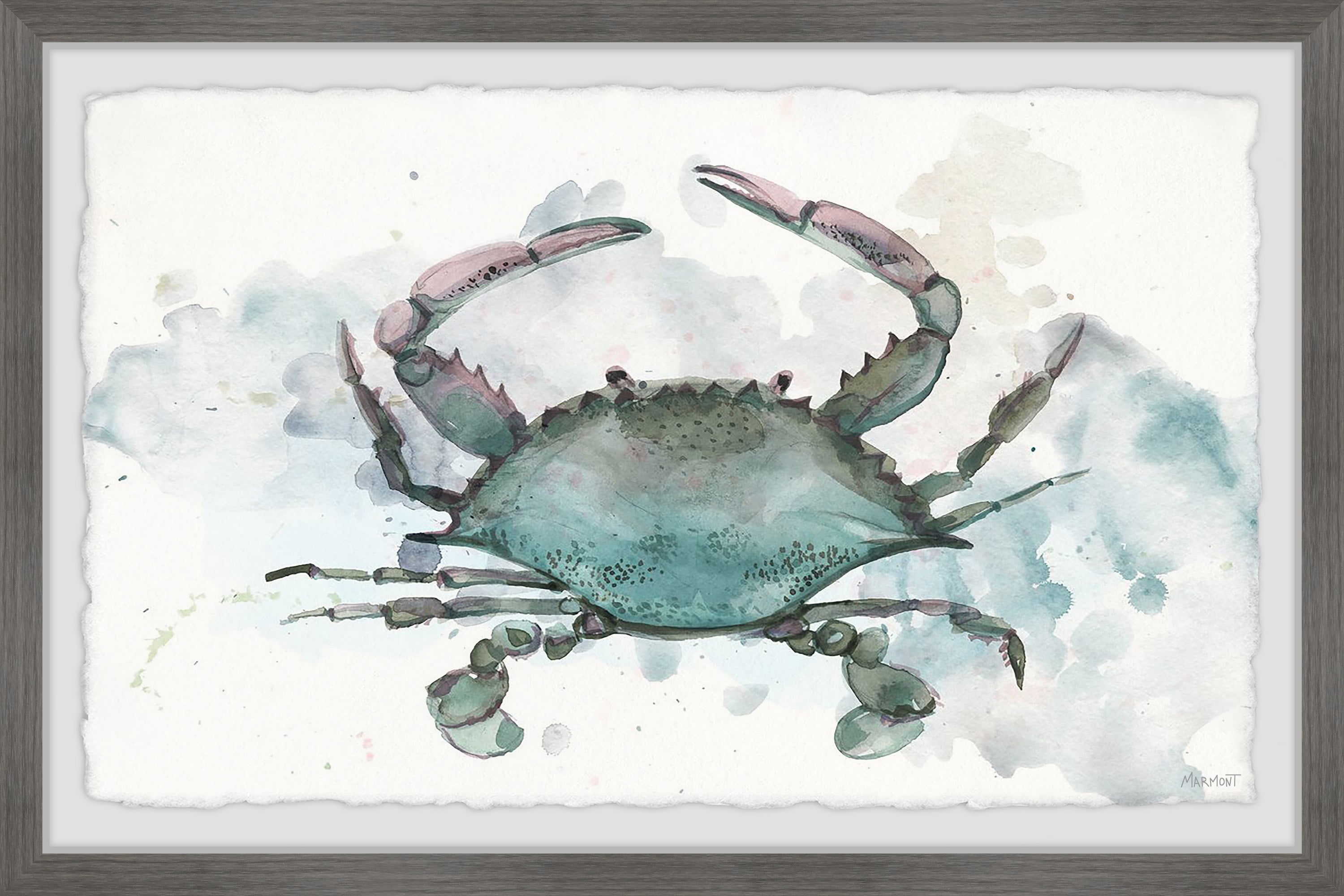 Crabby 30.00 in x 20.00 in Framed Painting Art Prints, by Marmont Hill
