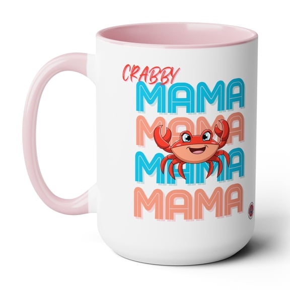 Crabby Momma Two-Tone Coffee Mugs, 15oz