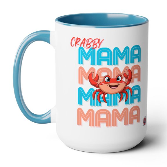 Crabby Momma Two-Tone Coffee Mugs, 15oz