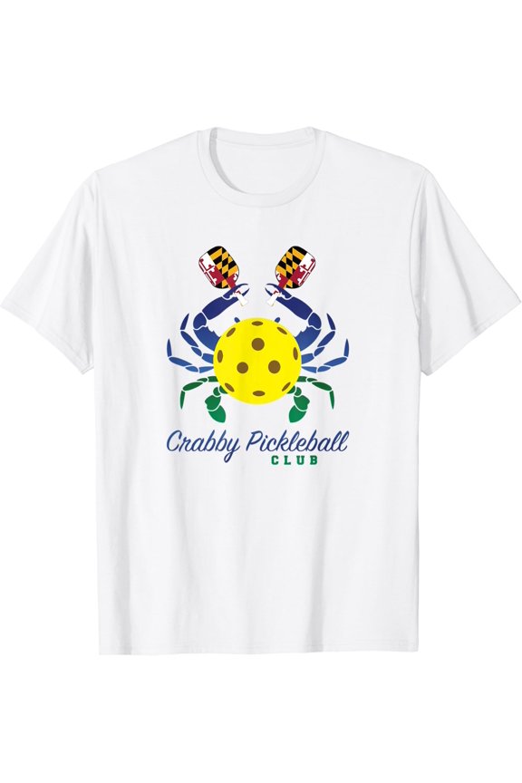 Crabby Pickleball Club Logo T-Shirt Size S-5XL
