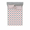 thumbnail image 1 of Crabs Bedding Set with Sheet & Covers, Sea Animals Theme Crabs on the White Background with Vintage Style Pattern Print, Printed Bedroom Decor 2 Shams, 4 Sizes, Blue and Red, by Ambesonne, 1 of 3