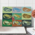 thumbnail image 1 of Crabs Cutting Board, Illustration of Crabs Different Colors Poprt Style Retro Design Print, Decorative Tempered Glass Cutting and Serving Board, Large Size, Pale Yellow and Orange, by Ambesonne, 1 of 5