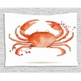 thumbnail image 1 of Crabs Decor Tapestry, Sea Animals Theme Watercolor Style Effect a Big Crab on White Background Print, Wall Hanging for Bedroom Living Room Dorm Decor, 60W X 40L Inches, Vermilion, by Ambesonne, 1 of 2