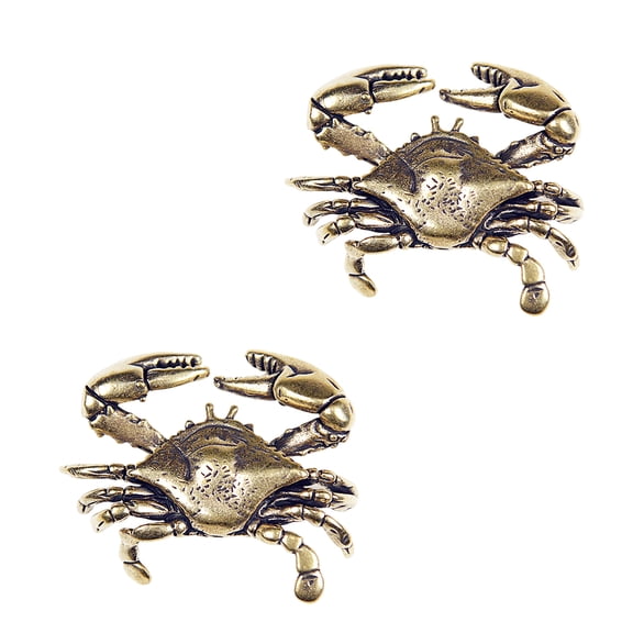 Crabs Decors Figurines Brass Statues Crabs Decorative Objects for Living Room,Bookshelf,Side Table Decorations