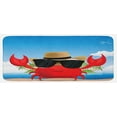 thumbnail image 1 of Crabs Kitchen Mat, Cool Crustacean with Black Sunglasses and a Hat Summer Vacation on Tropical Island, Plush Decorative Kitchen Mat with Non Slip Backing, 47" X 19", Multicolor, by Ambesonne, 1 of 1
