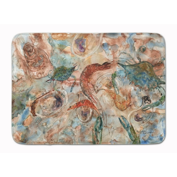Crabs, Shrimp and Oysters on the loose Machine Washable Memory Foam Mat