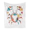 thumbnail image 1 of Crabs Soft Flannel Fleece Blanket, Abstract Shape of a Sea Creature Decapod Crustacean with Big and Small Colorful Dots, Cozy Plush for Indoor and Outdoor Use, 50" x 70", Multicolor, by Ambesonne, 1 of 5