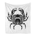 thumbnail image 1 of Crabs Soft Flannel Fleece Throw Blanket, Design of an Aquatic Arthropod Marine Biology Underwater Wildlife Inspired, Cozy Plush for Indoor and Outdoor Use, 60" x 80", Black White, by Ambesonne, 1 of 5