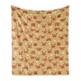 thumbnail image 1 of Crabs Soft Flannel Fleece Throw Blanket, Playful Childish Sea Animals on a Sandy Beach with Shells Kids Design Fauna, Cozy Plush for Indoor and Outdoor Use, 60" x 80", Pale Brown Orange, by Ambesonne, 1 of 5