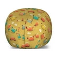 thumbnail image 1 of Crabs Storage Toy Bag Chair, Sea Themed Cartoon Style Illustration of Crabs Stars and Shells Pattern Art, Stuffed Animal Organizer Washable Bag, Large Size, Pale Coffee, by Ambesonne, 1 of 3