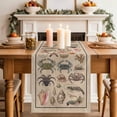 thumbnail image 1 of Crabs Table Runner, Retro Sea Star Crab Shell Coral Linen Texture Cotton Linen Kitchen Table Decoration Washable Dining Tabletop Runners for Home Party Decor 13x60 Inches, 1 of 9