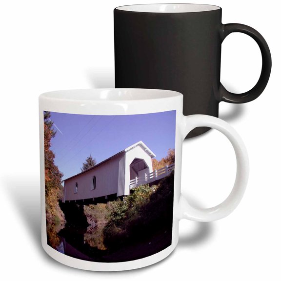 3drose, Crabtree Creek (hoffman) Covered Bridge, 11oz Magic Transforming Mug
