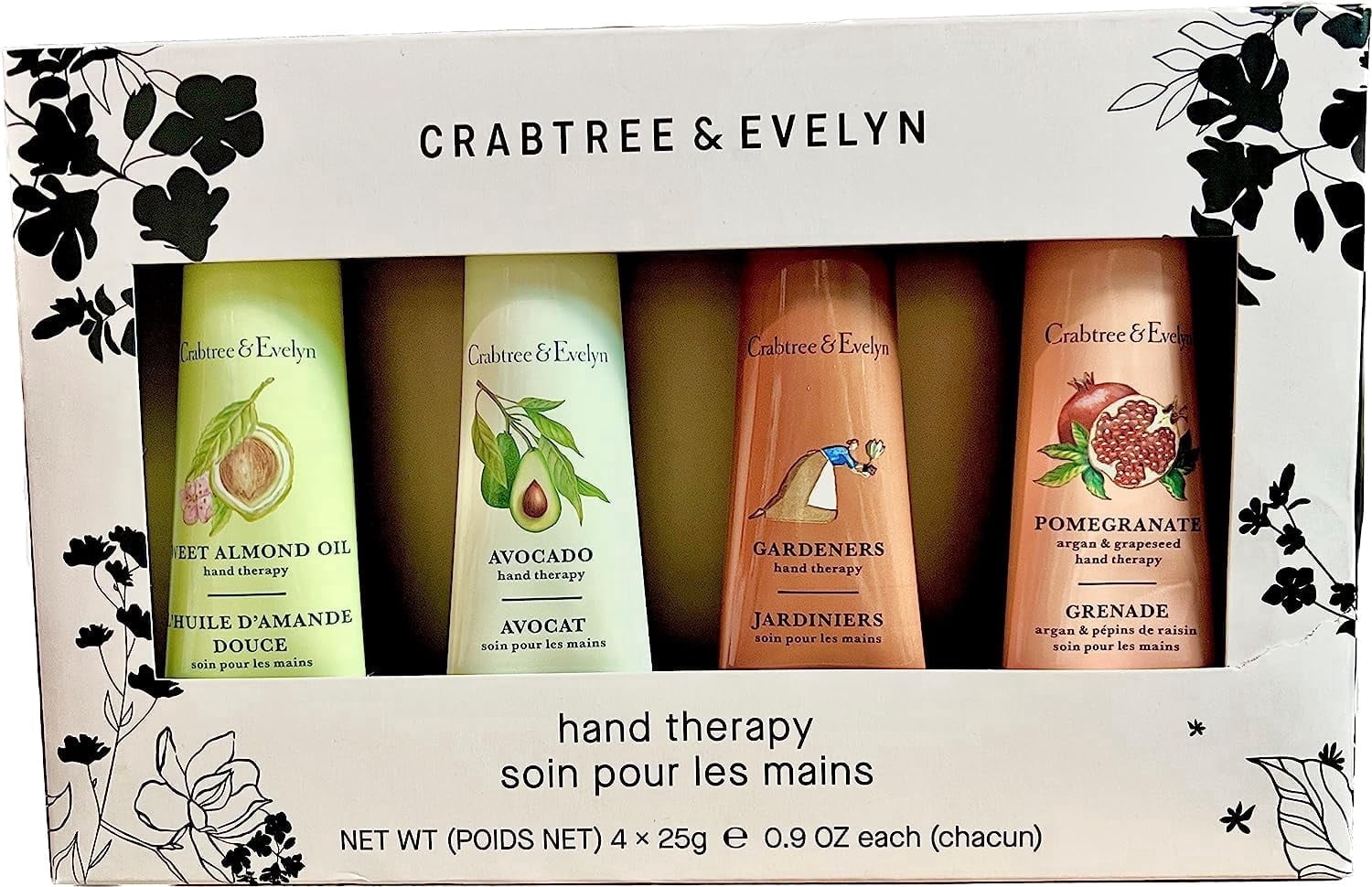 Crabtree & Evelyn 4-Pack Hand Therapy Set - Almond, Avocado