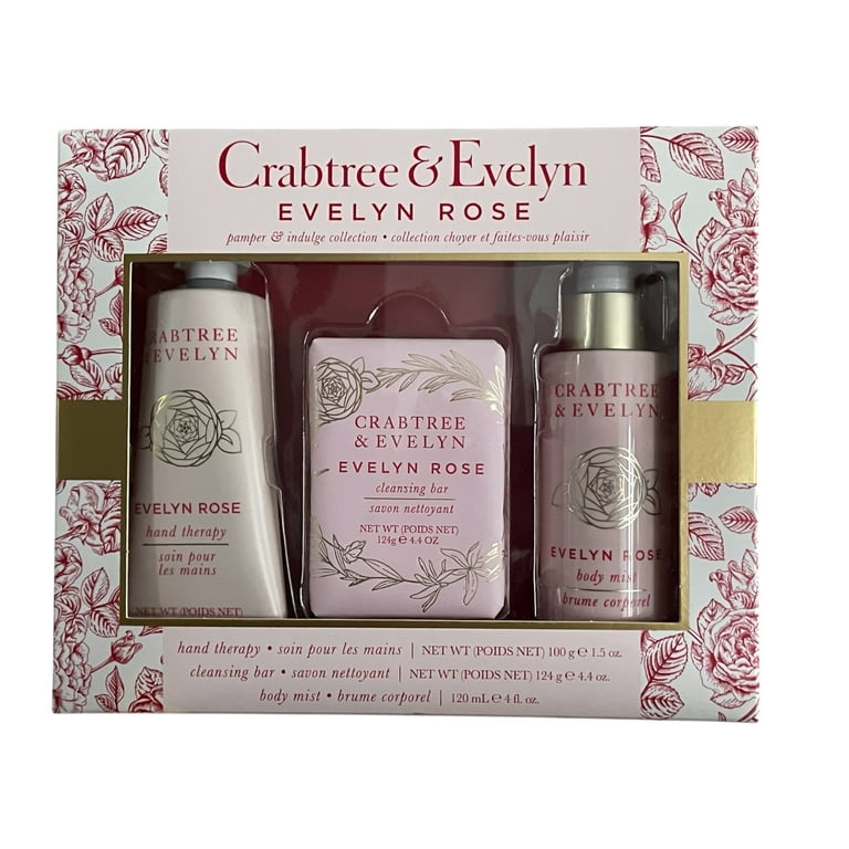 Crabtree & Evelyn Evelyn Rose 3pc Gift Set (Hand Therapy 3.5oz