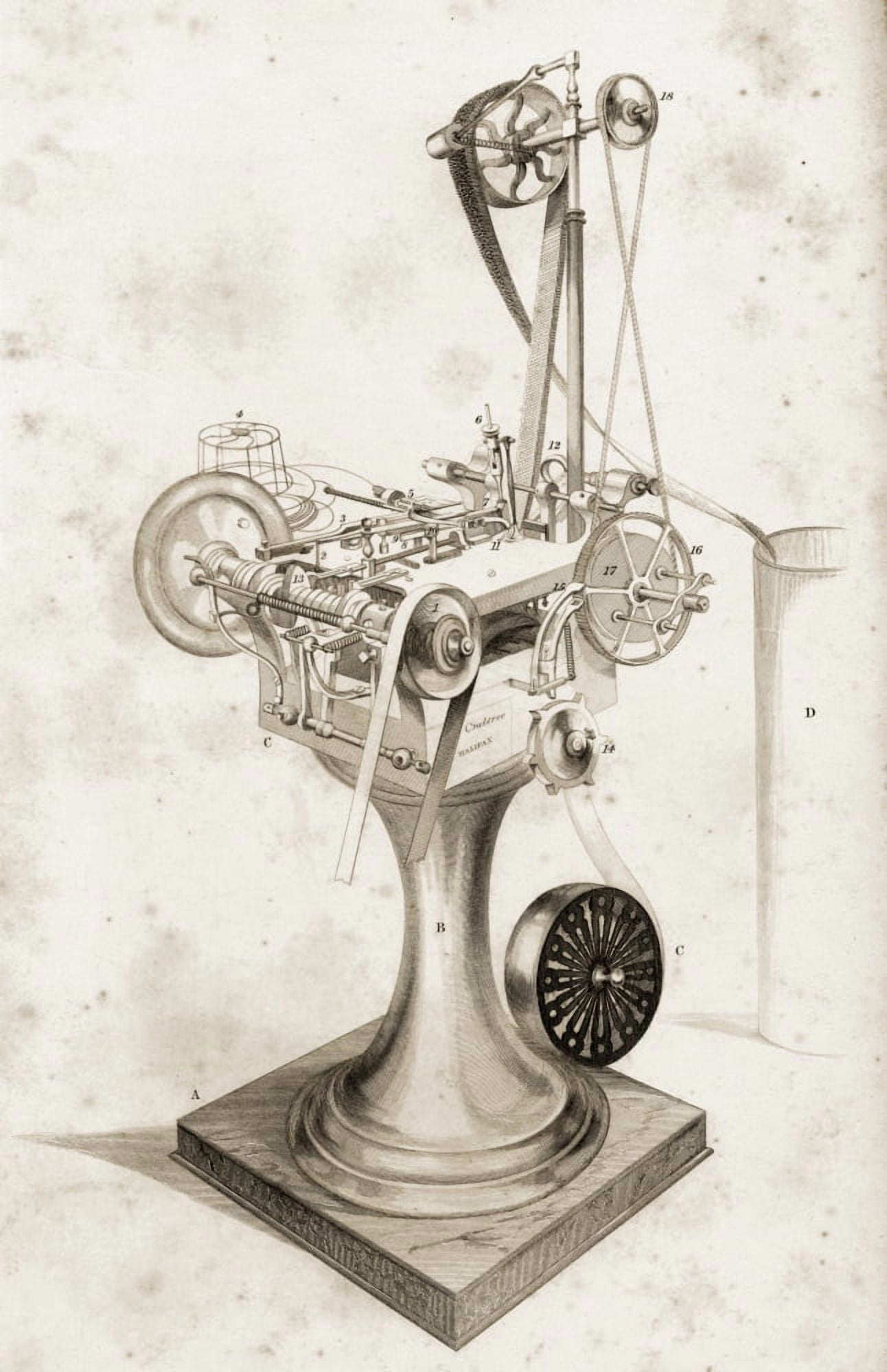 Crabtrees Card Setting Machine Copied By Permission Of The Proprietor From The Original In The Great Exhibition Canvas Art - Ken Welsh Design Pics (24 x 38)