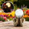 Crack Crystal Ball Solar Garden Light, Luminous Resin Ornament Design, Maintenance Free Solar Powered, Waterproof Outdoor Decor for Courtyard Path and Independence Day Night Landscape