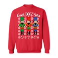 thumbnail image 1 of Crack Deez Nuts Funny Crewneck Sweatshirt, 2XL, Red, 1 of 2