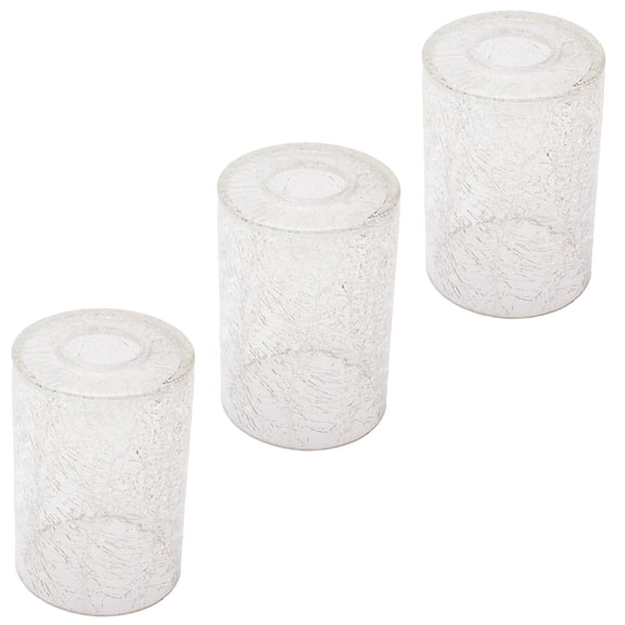 Crack Finish Glass Lamp Shade, 3 Pack LEDupdates Clear Crackle Finish Cylinder for Light Fixture Shade Replacement