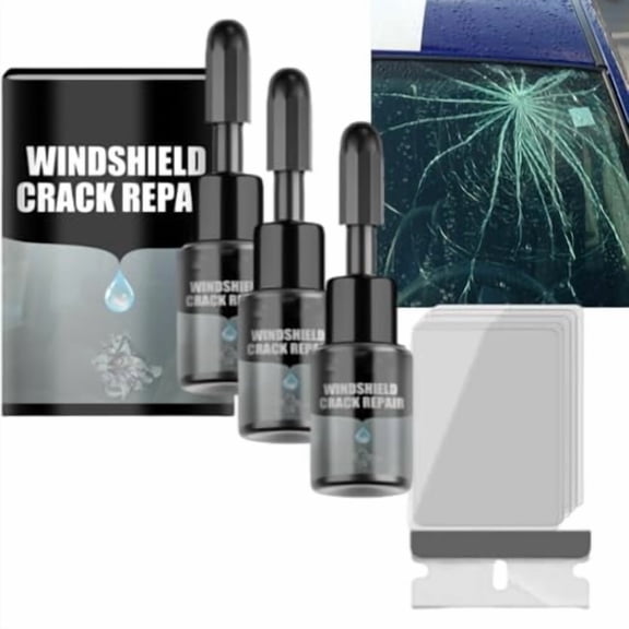 Crack Fix Pro Kit, Crackfix Pro Kit, Windshield Crack Repair, Glass Repair Liquid for Cracks, for Chips and Cracks (3PCS)