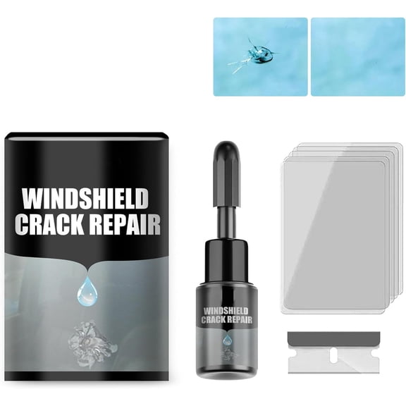 Crack Fix Pro Kit Windshield, Car Windshield Crack Repair Kit, Glass Crack Repair Kit, Long-Lasting for Windshields, Windows, Mirrors, All Crack Types