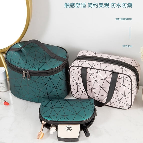 Crack Series Cosmetic Bag for Women Portable Large Capacity Travel Accessories Quart Size Toiletries Cosmetic Pouch Makeup Bags for Men and Women