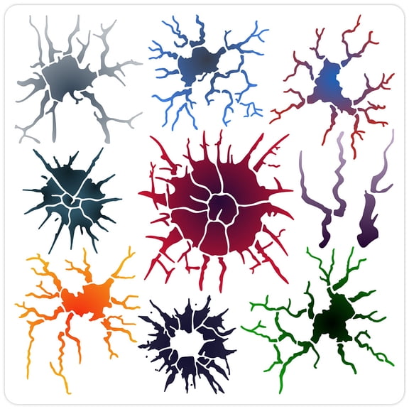 Crack Stencil 11.8x11.8 Inch Large PET Plastic Reusable Texture Template Background Spray Paint Art Stencils