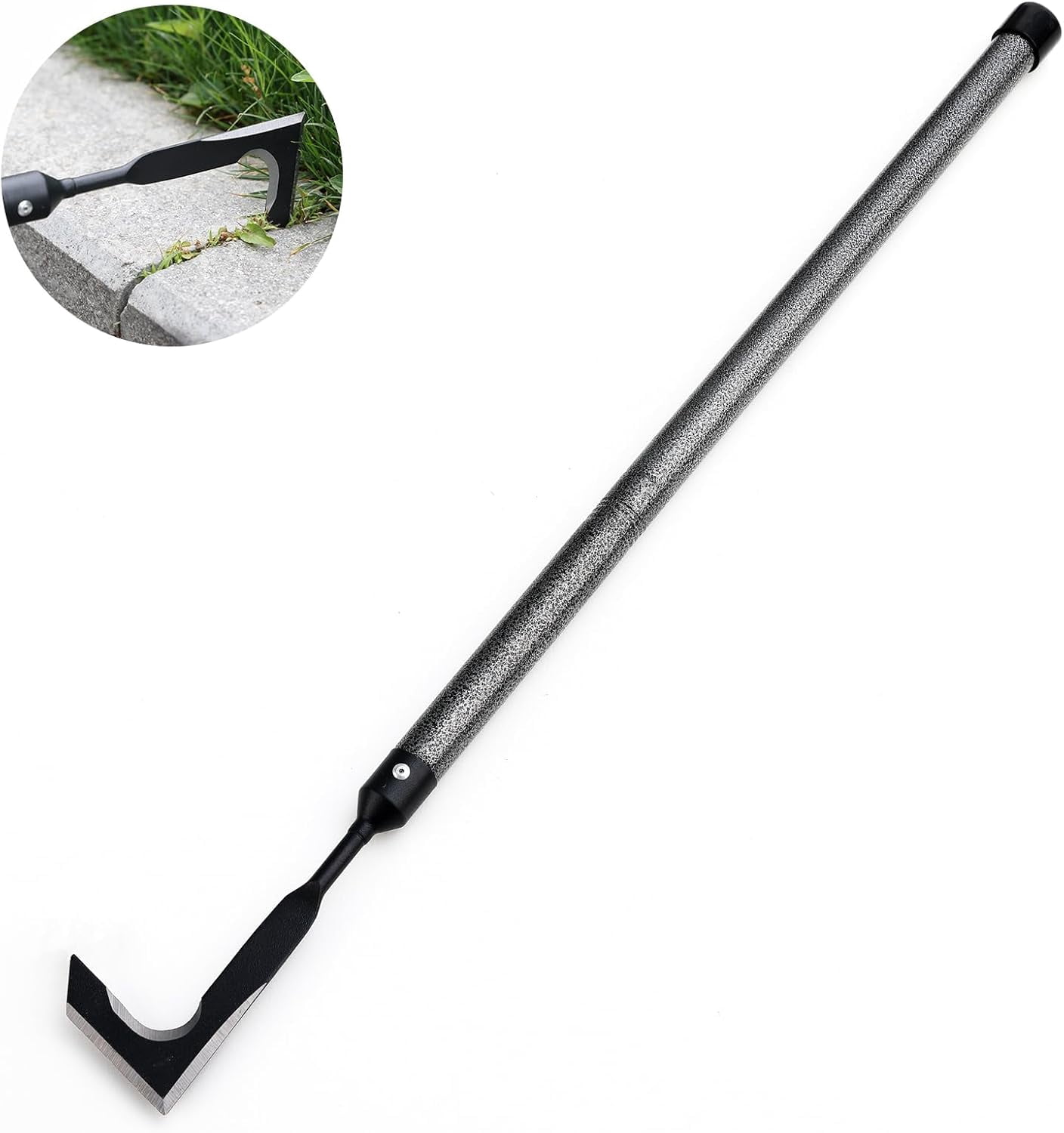 Crack Weeder Puller Tool Long Handle, Adjustable Crevice Weeding Remover Tool 29", Manual Sidewalk Crack Weeder Stand up Grass Weed Puller Cutter Tool for Yard Driveway