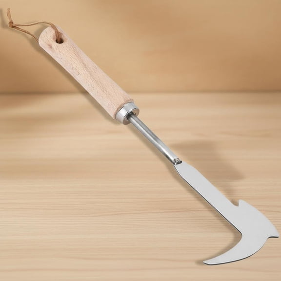 Crack Weeder, Stainless Steel Crevice Weeding Tool with Wood Handle, Axe-Shaped Side-Walk Weed Puller Spatula, for Garden Lawn Yard Patio Terrace Paving Moss