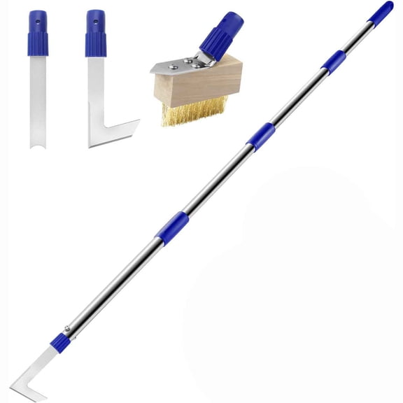 Crack Weeder Tool, Garden Tool for Weeding Between Pavers, 3 in 1 Hand Weed Scraper and Weed Brush Set, Manual Crevice Weed Remover for Paver, Sidewalk, Driveway, Patio